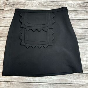 Victoria Beckham Target Collab Women's Scalloped Mini Skirt XS Black